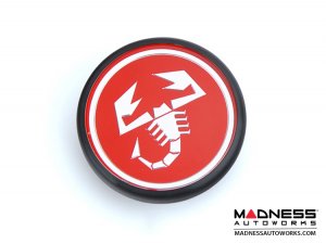FIAT 500 ABARTH Center Wheel Cap (1) - Red w/ Scorpion Logo